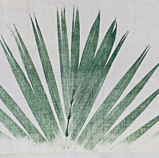 Hand-Printed Palma Leaf Cushion Cover | Cotton & Jute Blend | fuga in Sicily