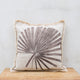 Hand-Printed Washingtonia Leaf Cushion Cover | Cotton & Jute Blend | fuga in Sicily