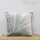 Hand-Printed Kentia Leaf Cushion Cover | Cotton & Jute Blend | fuga in Sicily