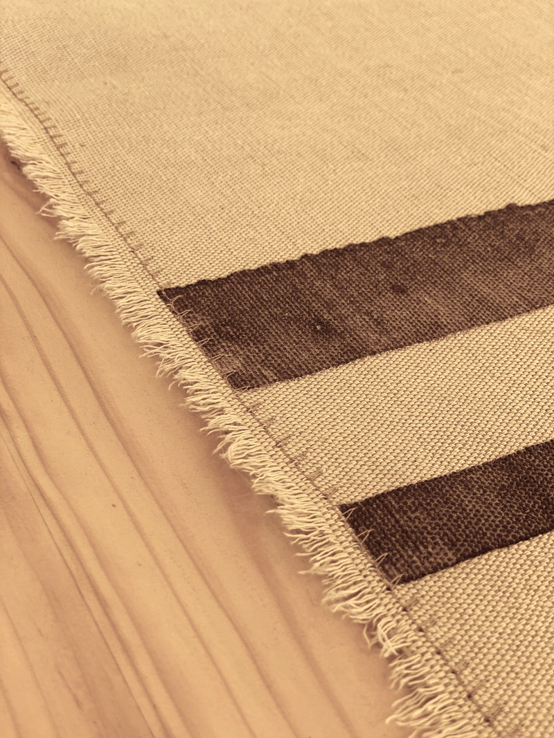 Hand-Printed Washingtonia Leaf Tablecloth | Cotton & Jute Blend | fuga in Sicily