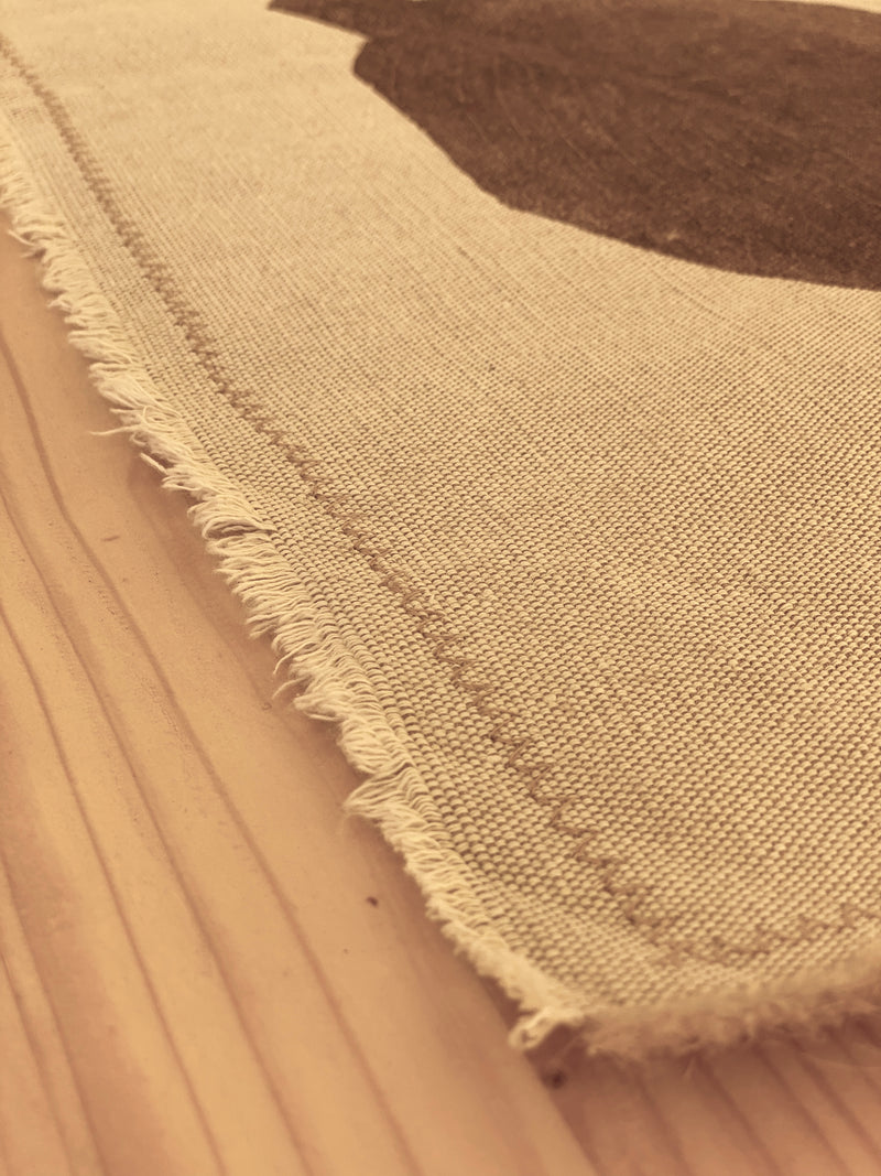 Hand-Printed Alpinia Leaf Tablecloth | Cotton & Jute Blend | fuga in Sicily