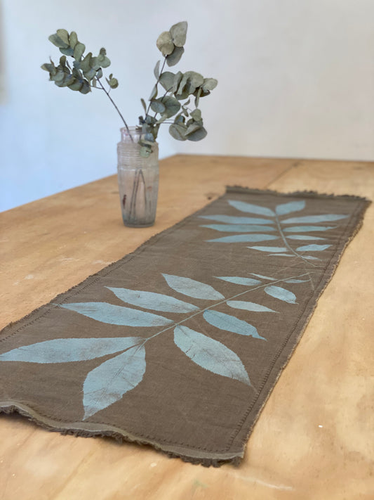 Hand-Printed Pekham Tree Tablecloth | Cotton & Jute Blend | fuga in Sicily